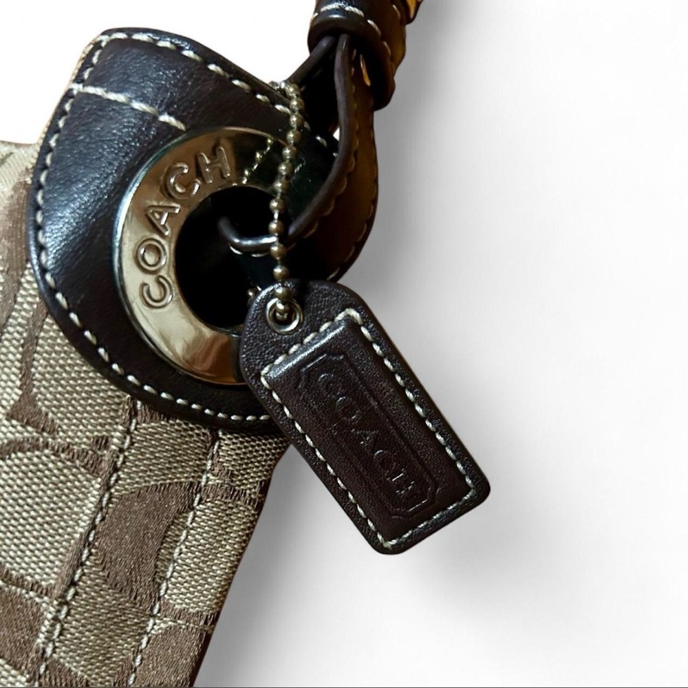 Coach Monogram Canvas and Leather Shoulder Bag - Brown and Black - Picture 3 of 4